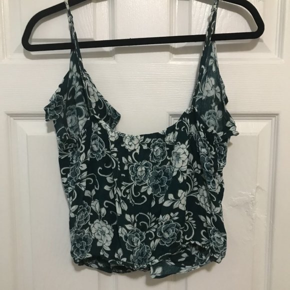Green Floral Ruffle Cami - Picture 3 of 3